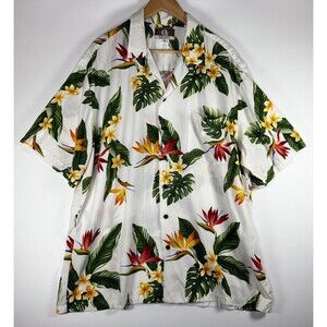 Vintage Kalahea Hawaiian Shirt Extra Large Made in Hawaii Birds of Paradise